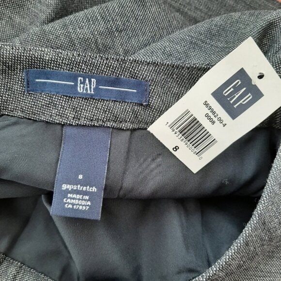 GAP - NEW Wool Blend A-Line Knee Length Centre Box Pleat Skirt Gray Sz 8 - Picture 11 of 12